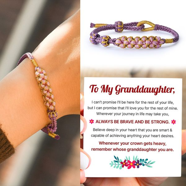 Grandmother & Granddaughter ‘Be Brave and Be Strong’ Blossom Knot Bracelet
