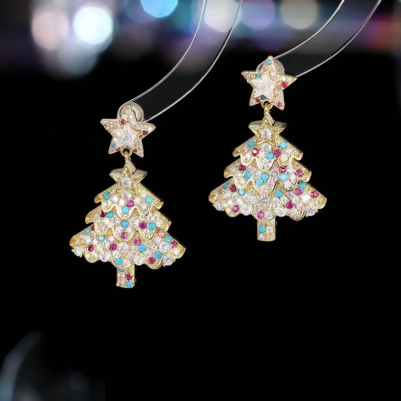 🎄Christmas Hot Sale✨Colorful Shiny Christams Tree Earrings
