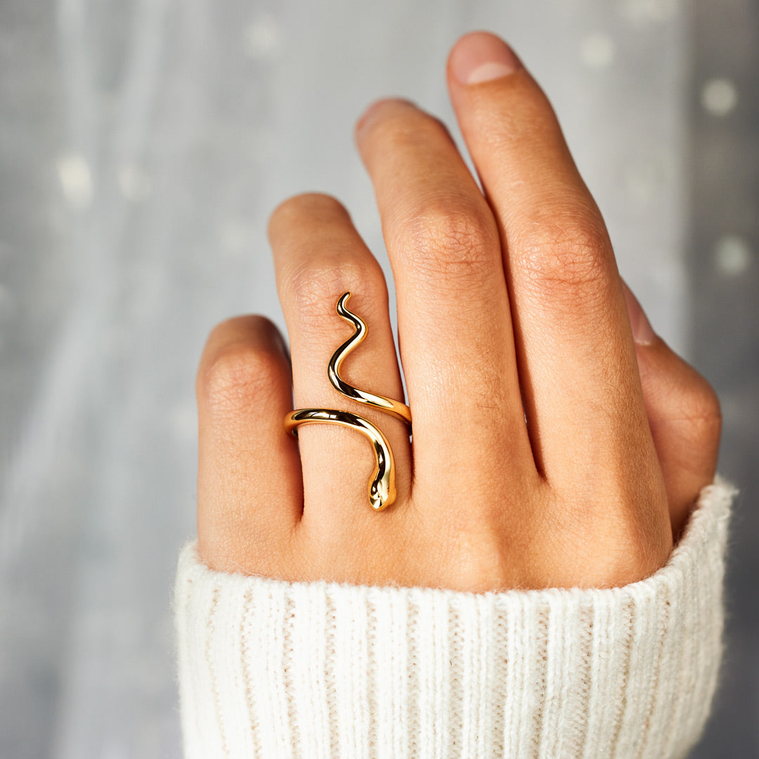 🎄Christmas Pre-sale🎁925 Sterling Silver Year of Snake Minimalist Snake Open Ring