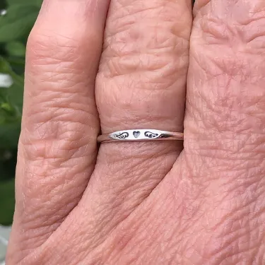 For Memorial - Tiny Heart With Wings Ring