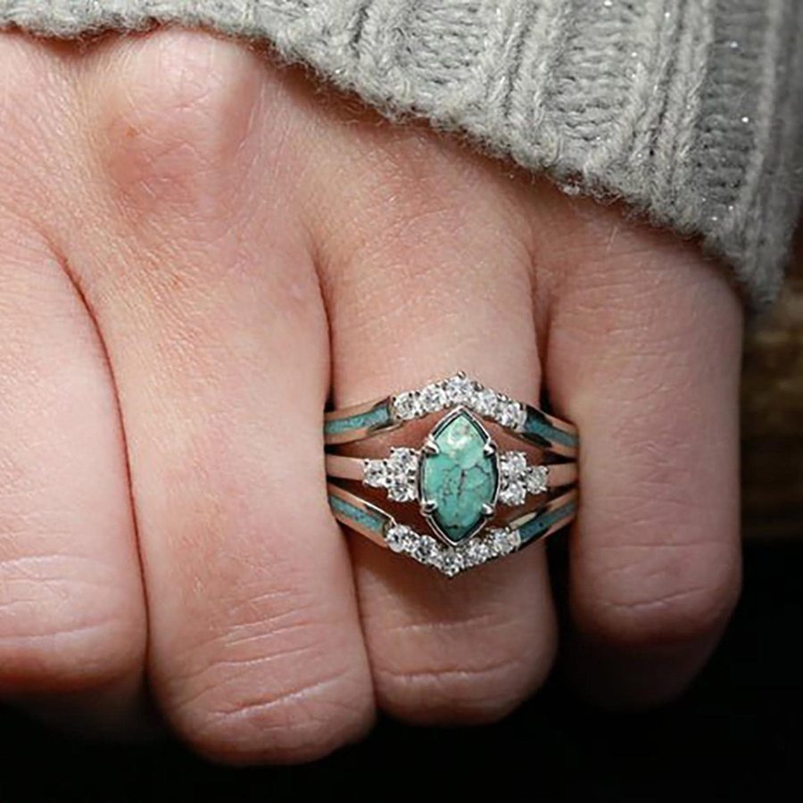 BLACK FRIDAY PRE-SALE✨Turquoise Creative 3-Piece Ring
