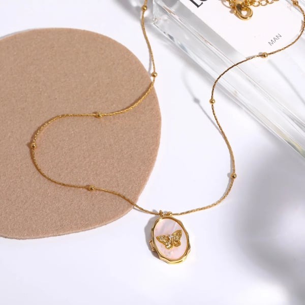 Butterfly Locket Necklace