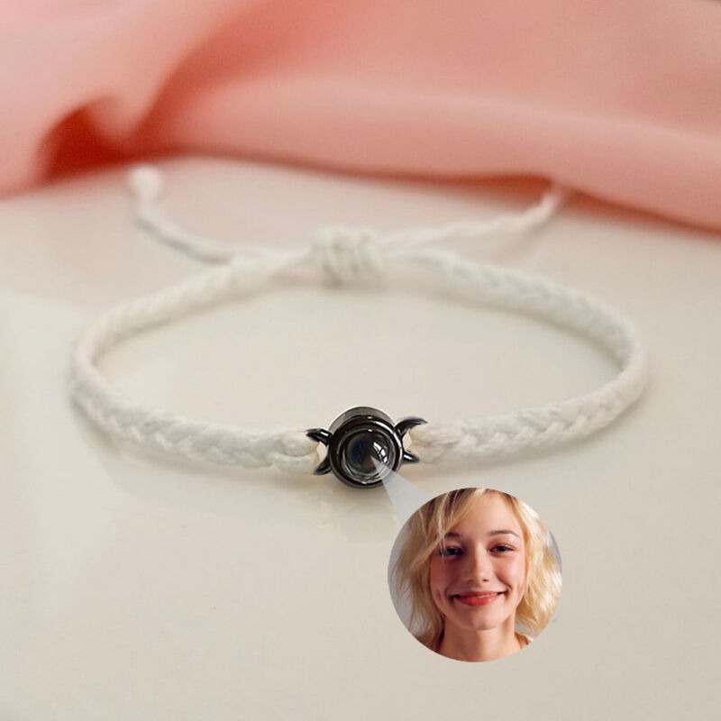 Sterling Silver Personalized Rope Picture Projection Bracelet Sincere Gift