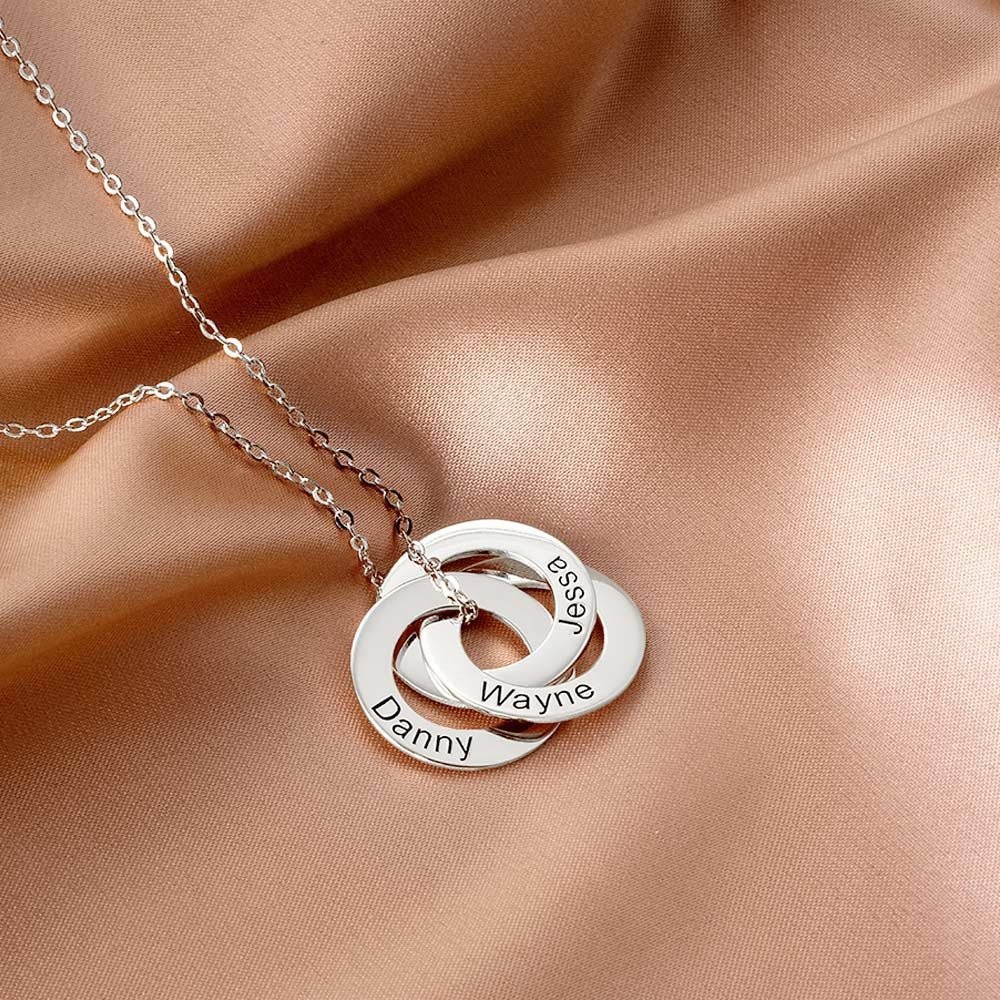 Personalized Name Interlocking Circle Necklace