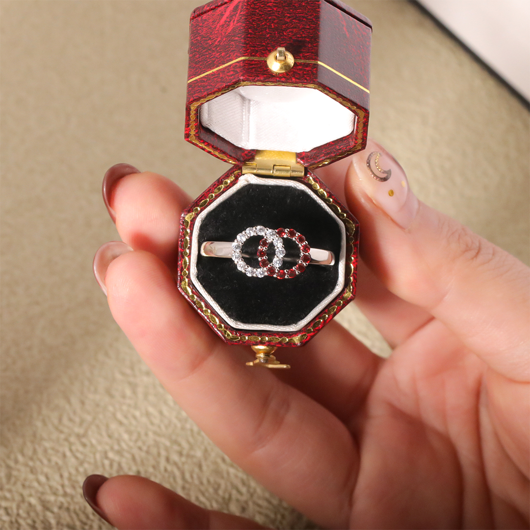 For Love - Custom Birthstones Interlocking Ring