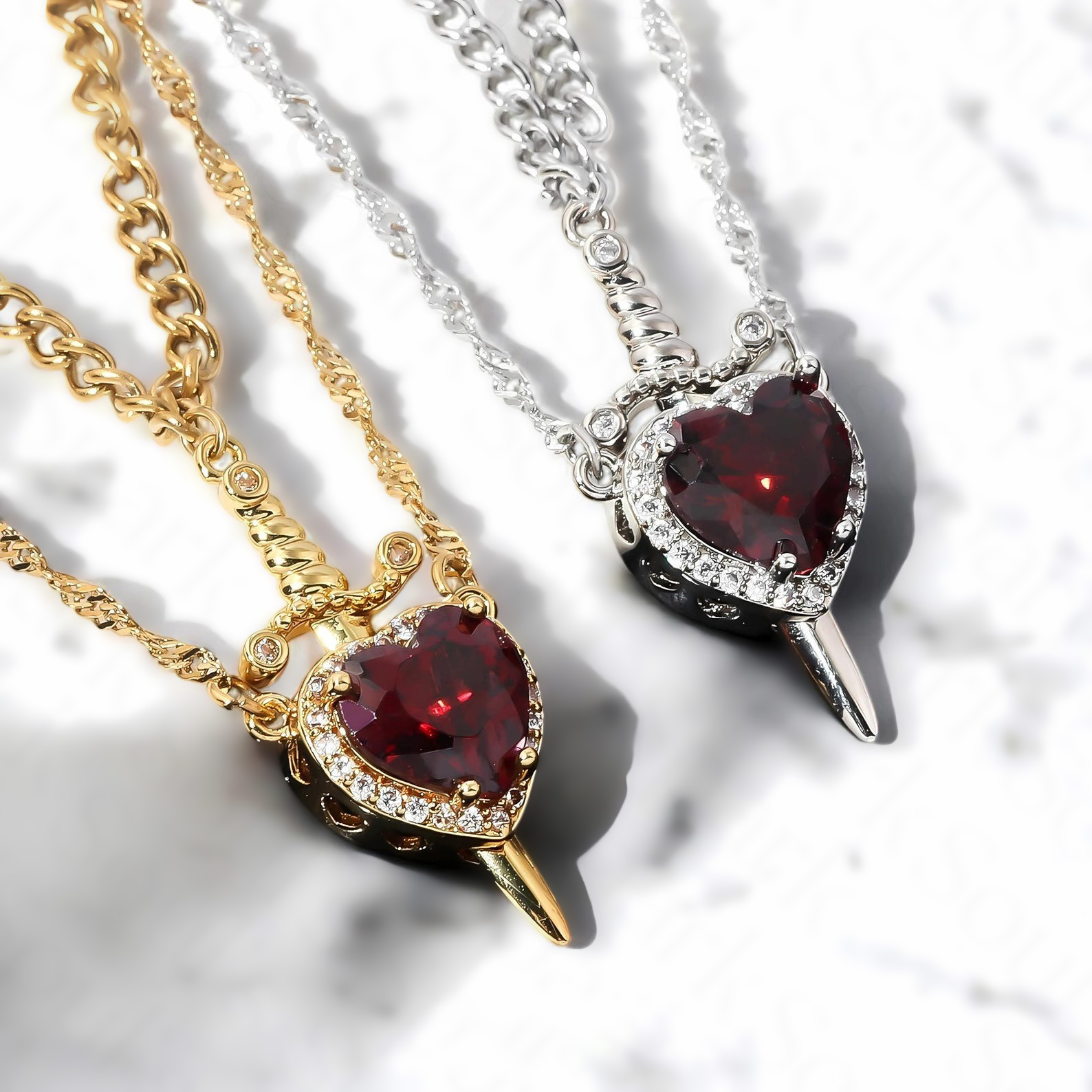 Heart and Sword Necklace - Couple Necklaces