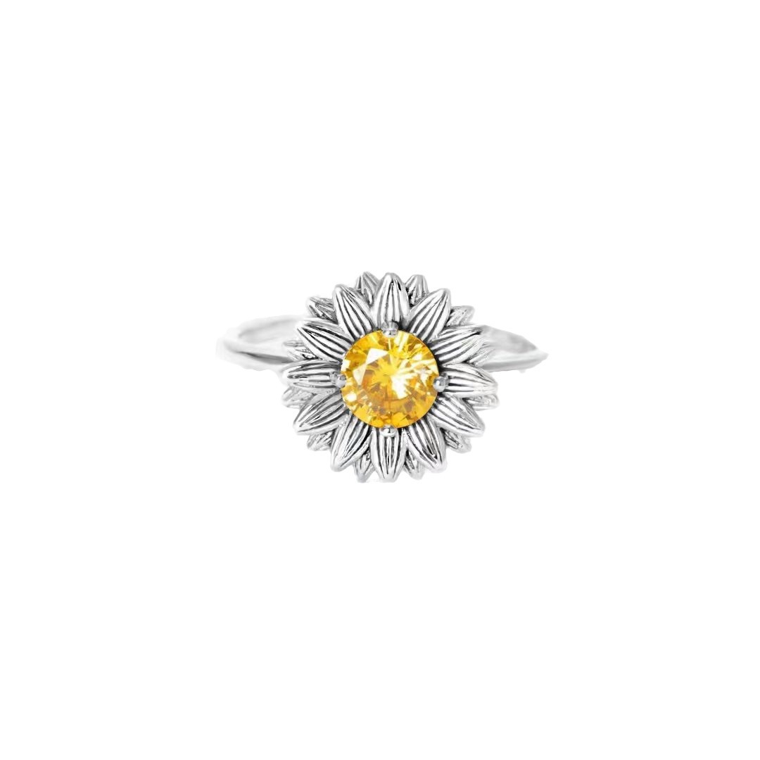 For Love- I Would Change The World For You Sunflower Ring