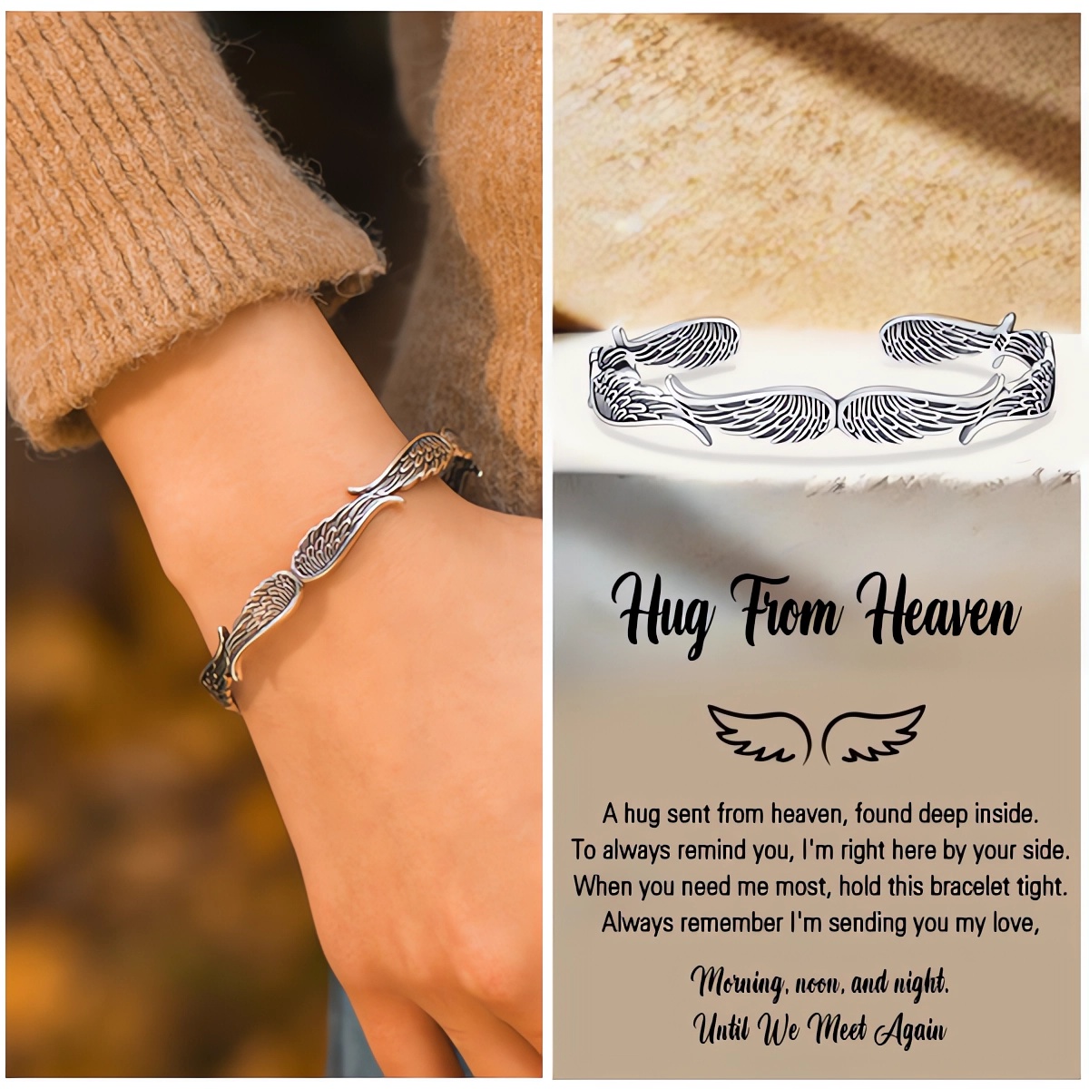 For Memorial -  Hug From Heaven Angel Wings Bracelet