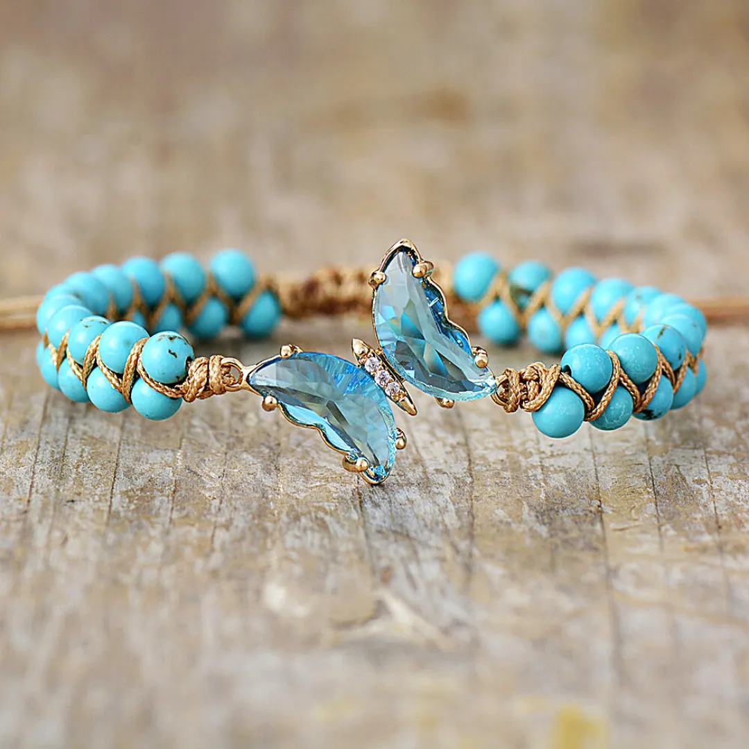 FOR MEMORIAL - THEY FLY WITH US EVERY DAY CRYSTAL BUTTERFLY BRACELET