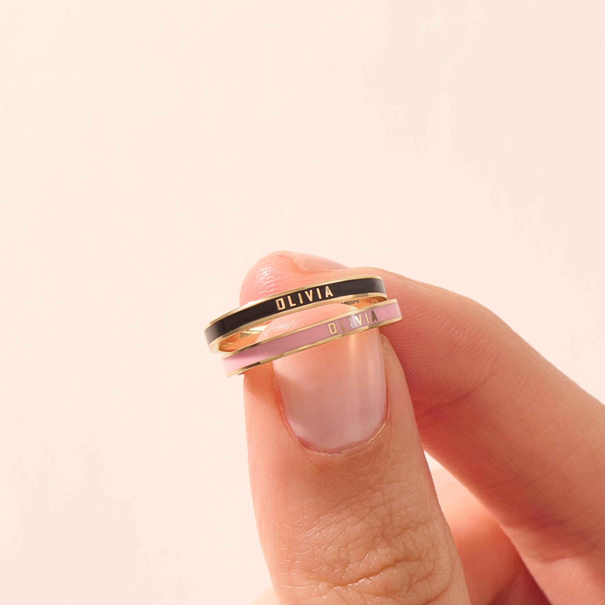 For Love- Exclusive Color Enamel Name Customized Ring