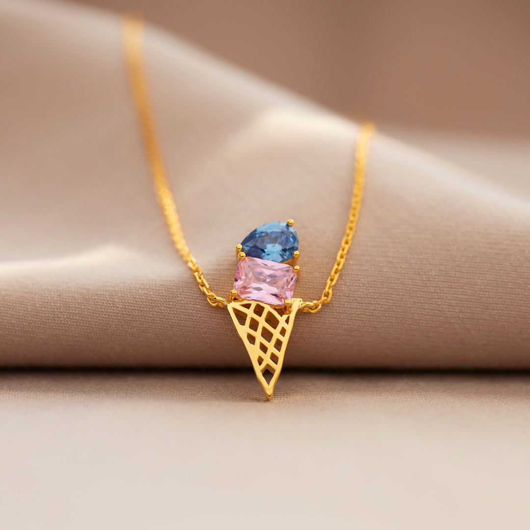 Mama's Sweet Joys - Custon Birthstones Ice Cream Necklace