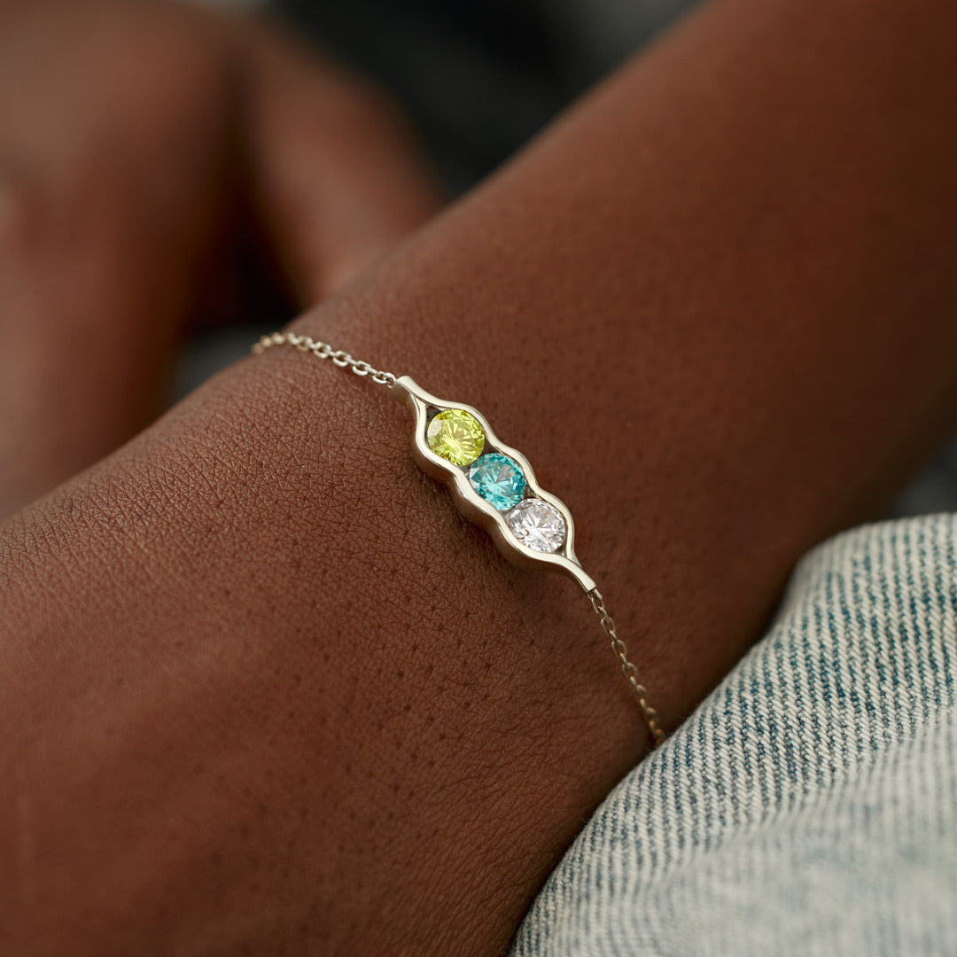 🎄Christmas Pre-sale🎁Peas in a Pod 2-6 Birthstone Pea Pod Bracelet