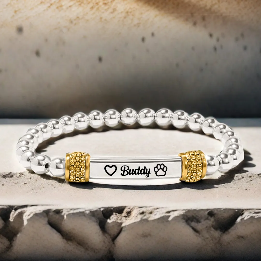 FOR MEMORIAL - My Four-legged Angel is Always Near By Custom Name Bead Bracelet