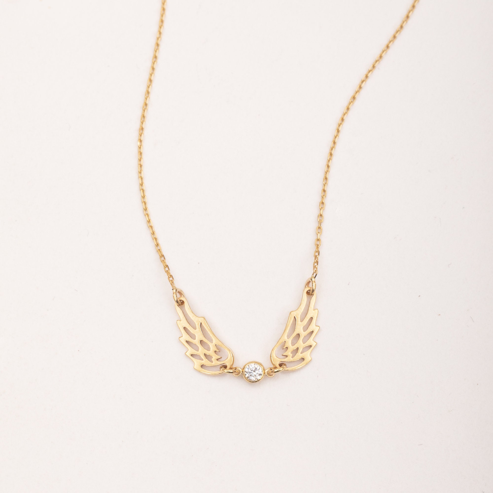 For Memorial -  I'm a Wife to a Husband Custom Birthstone Wing Necklace