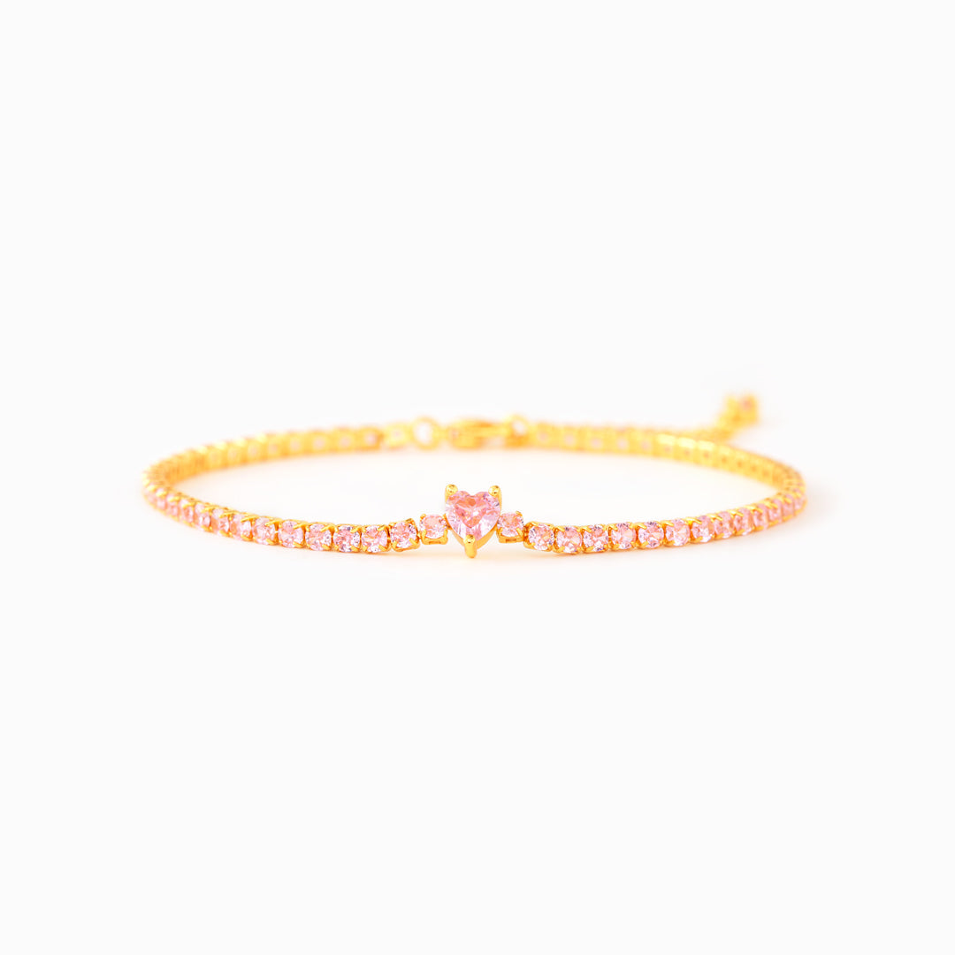 I Am Enough Pavé Heart Bracelet