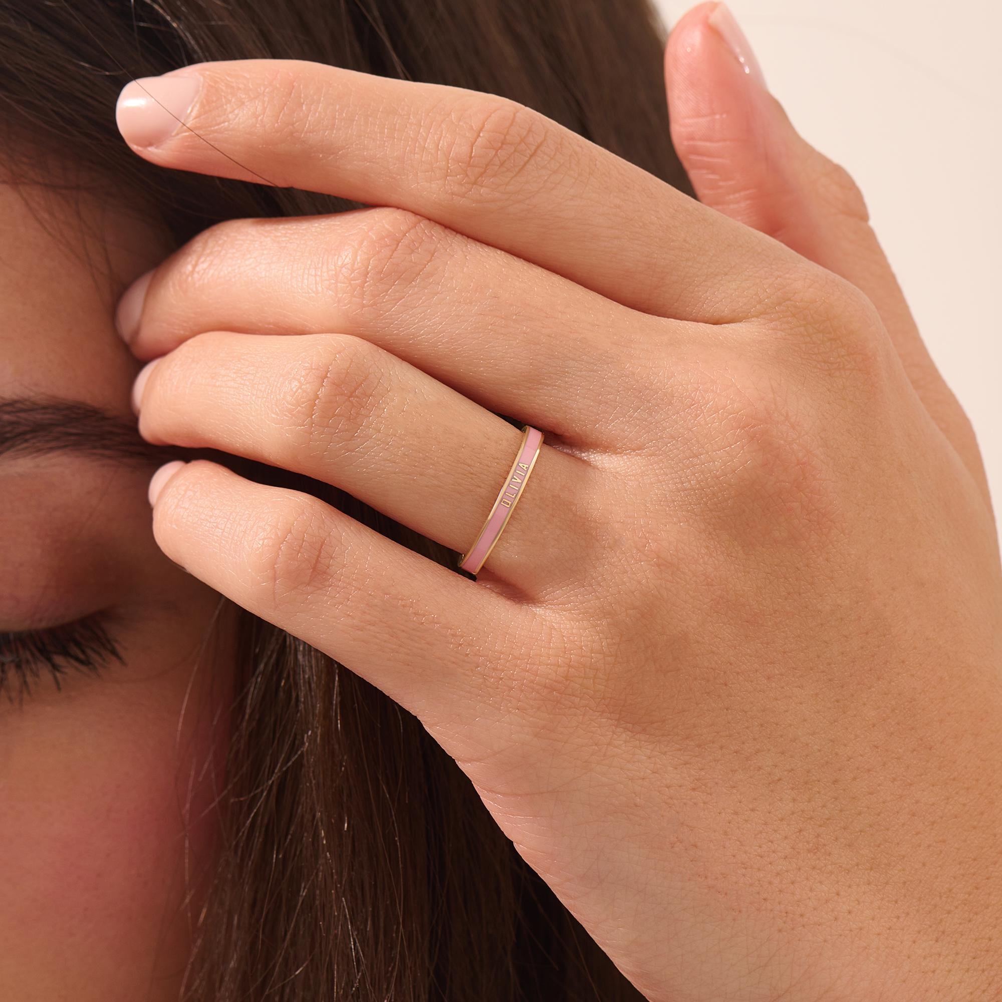 For Love- Exclusive Color Enamel Name Customized Ring