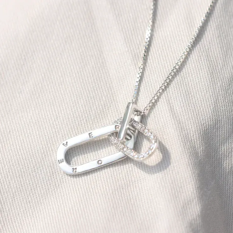 FOR UNBIOLOGICAL SISTER - WE ARE FOREVER LINKED TOGETHER INTERLOCKING NECKLACE