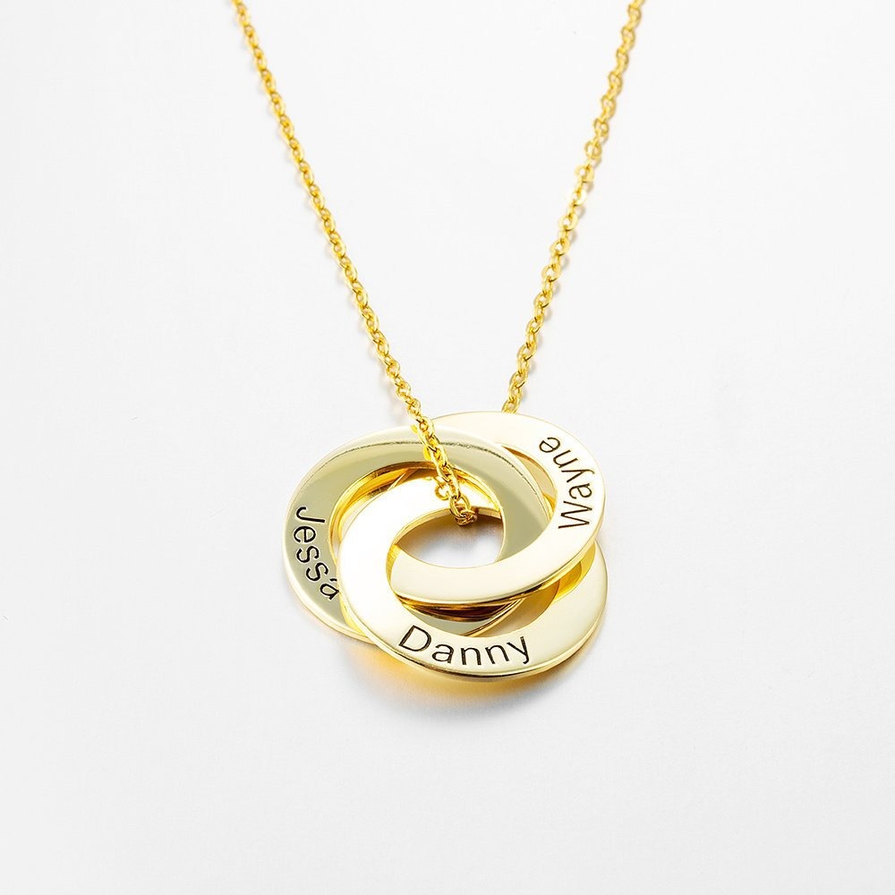 Personalized Name Interlocking Circle Necklace