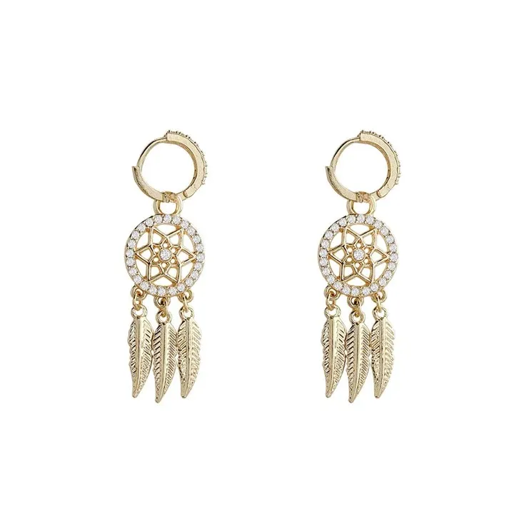🌹Valentine's Day Hot Sale💝Golden Slumber Dreamcatcher Earrings