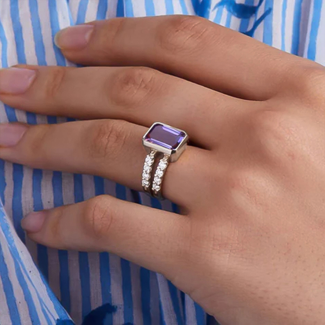 For Love - Awareness Amethyst Ring