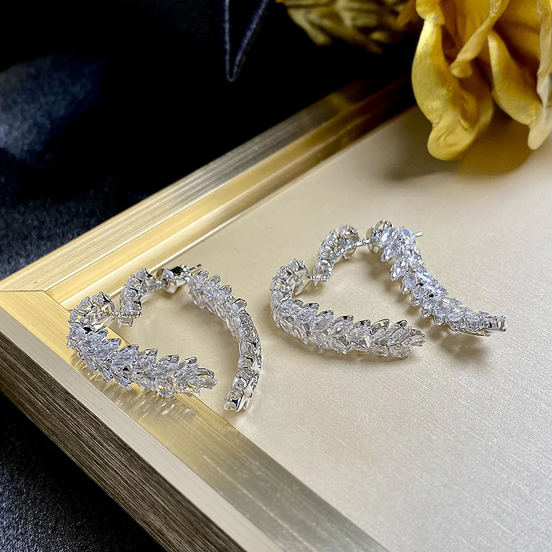  French Crystal Love Earrings