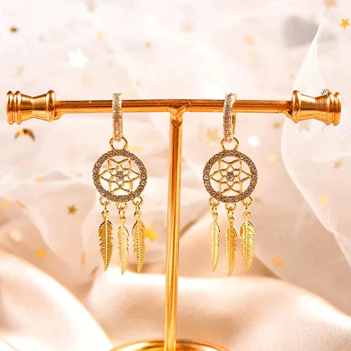 🌹Valentine's Day Hot Sale💝Golden Slumber Dreamcatcher Earrings