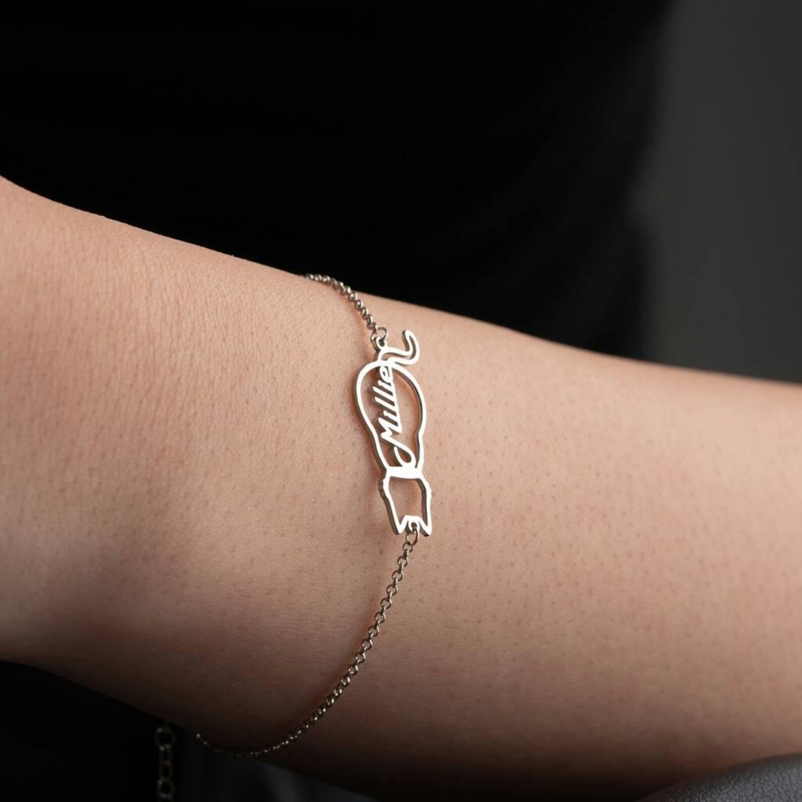 🐾 Personalised Cat Name Bracelet