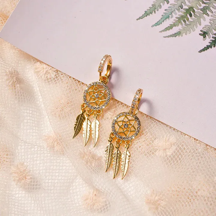 🌹Valentine's Day Hot Sale💝Golden Slumber Dreamcatcher Earrings