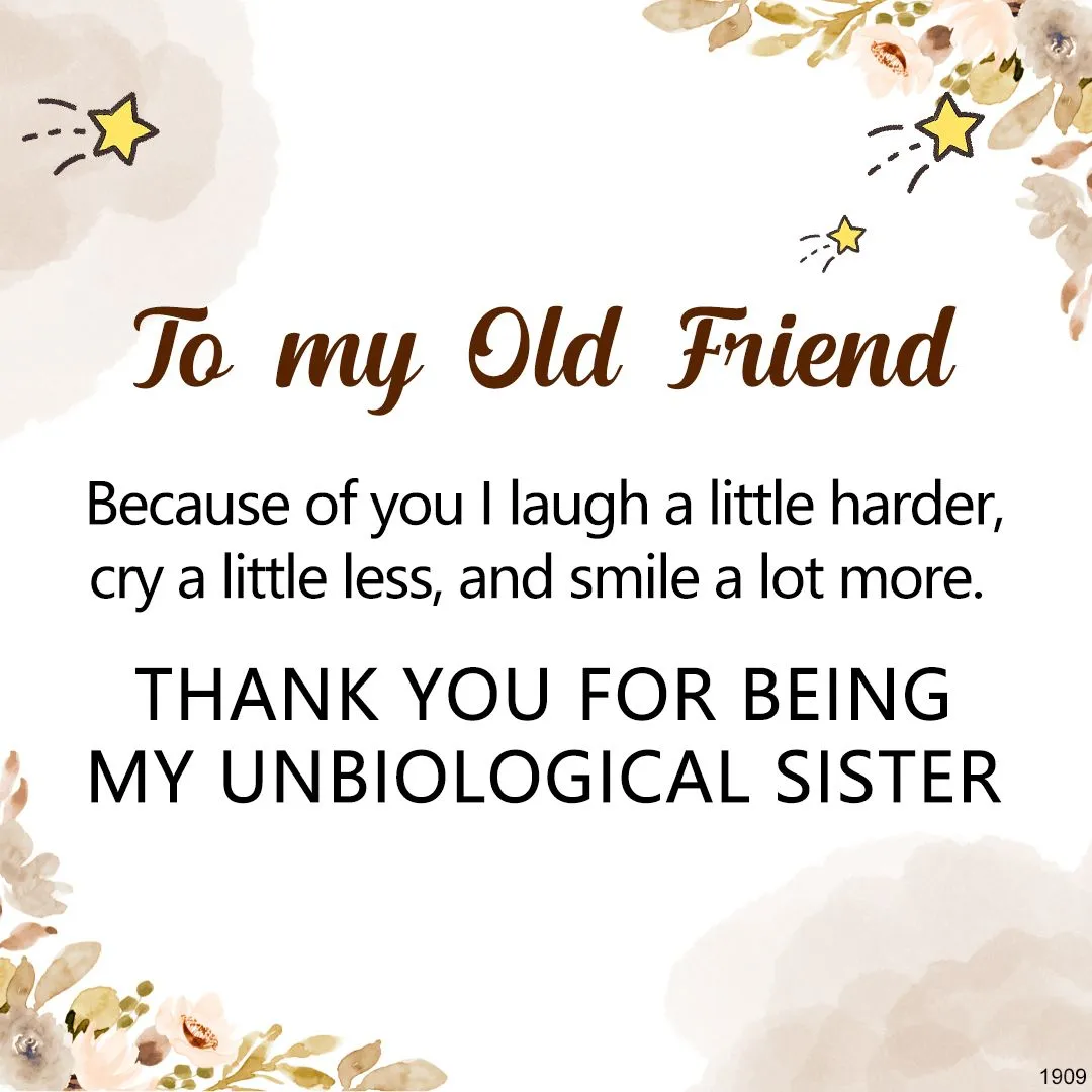 FOR FRIEND - THANK YOU FOR BEING MY UNBIOLOGICAL SISTER SISTER STAR PENDANT NECKLACE