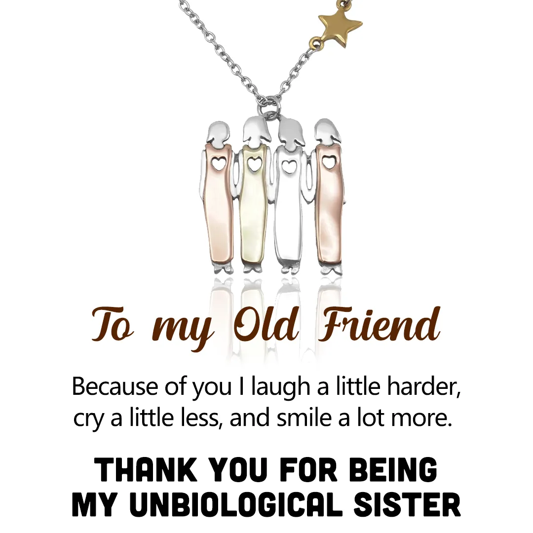FOR FRIEND - THANK YOU FOR BEING MY UNBIOLOGICAL SISTER SISTER STAR PENDANT NECKLACE