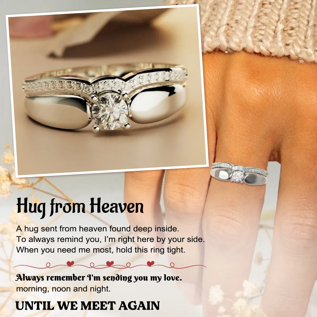 For Memorial - Until We Meet Again Single Diamond Wing-Stacking Ring