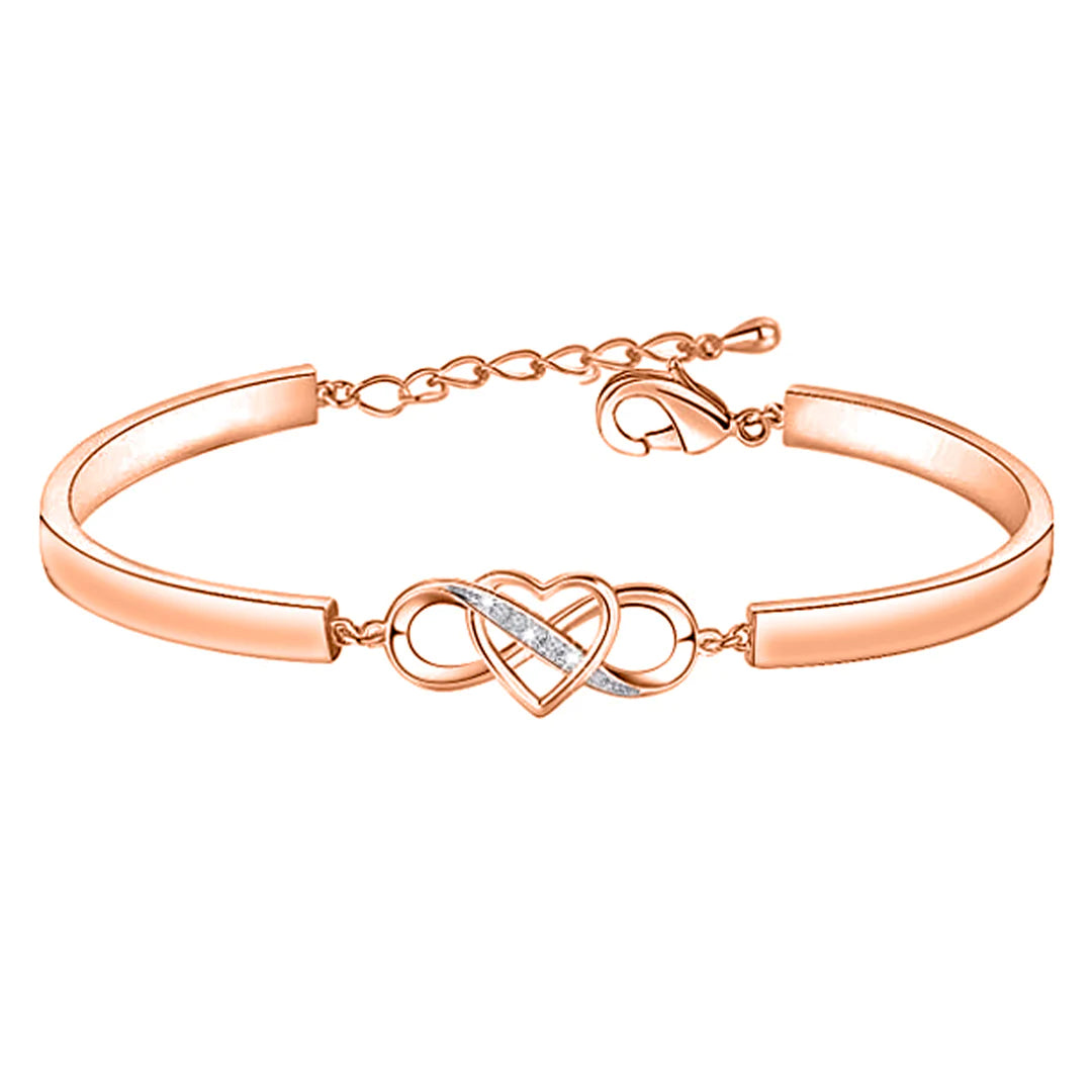 For Love - I Love You Forever and Always Infinity Heart Bracelet