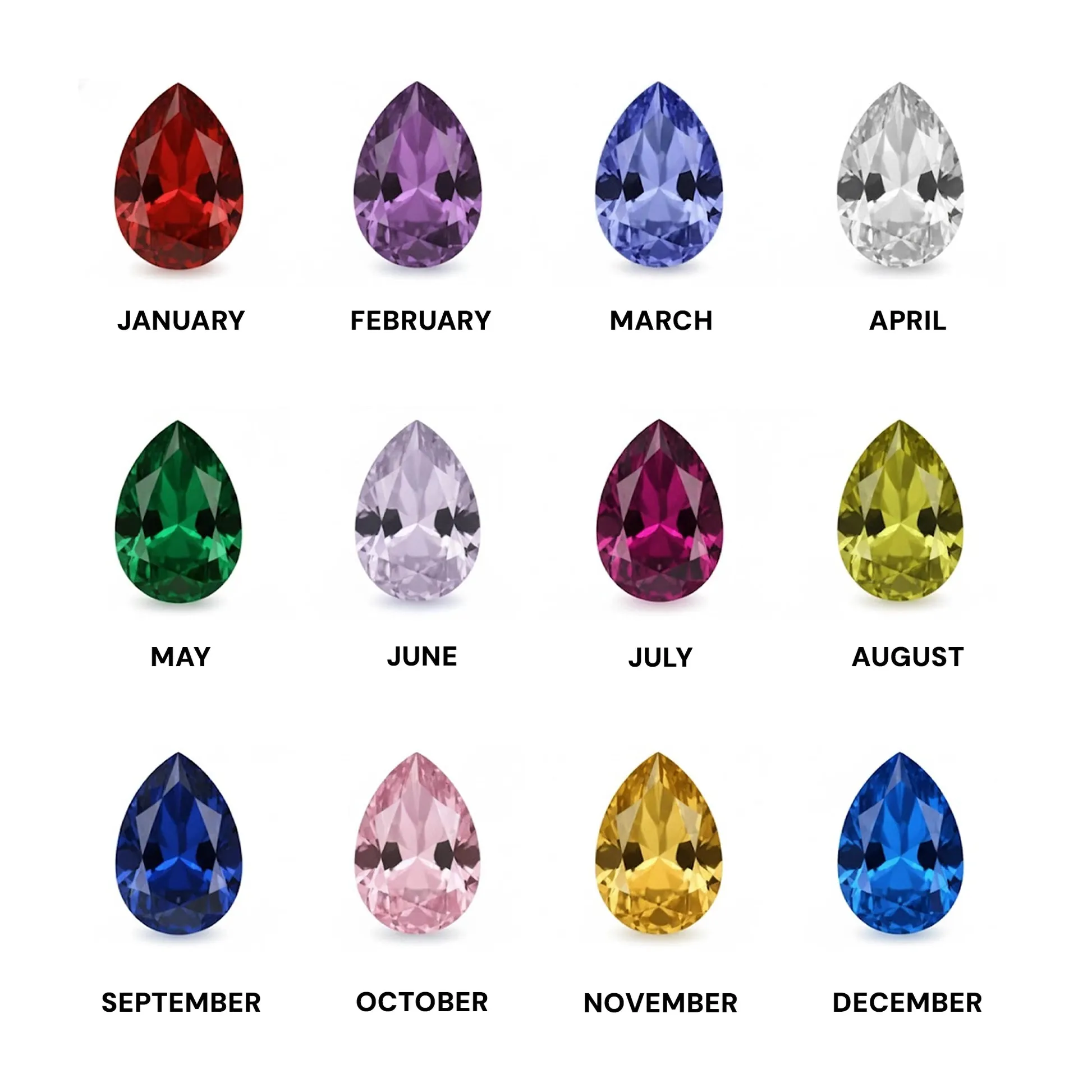 Mother And Daughter Dual Teardrop Birthstone Heart Ring