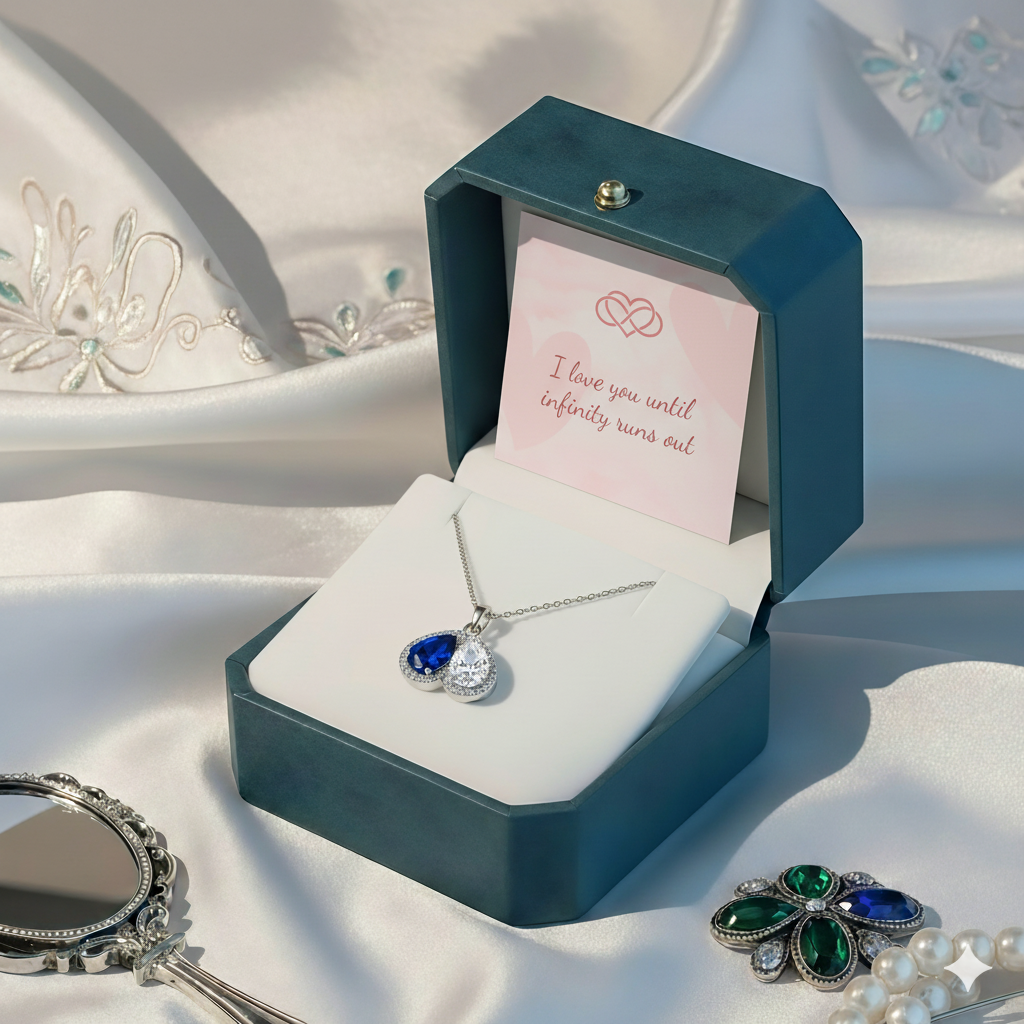 For My Granddaughter- Custom Promise Two Heart Birthstone Necklace
