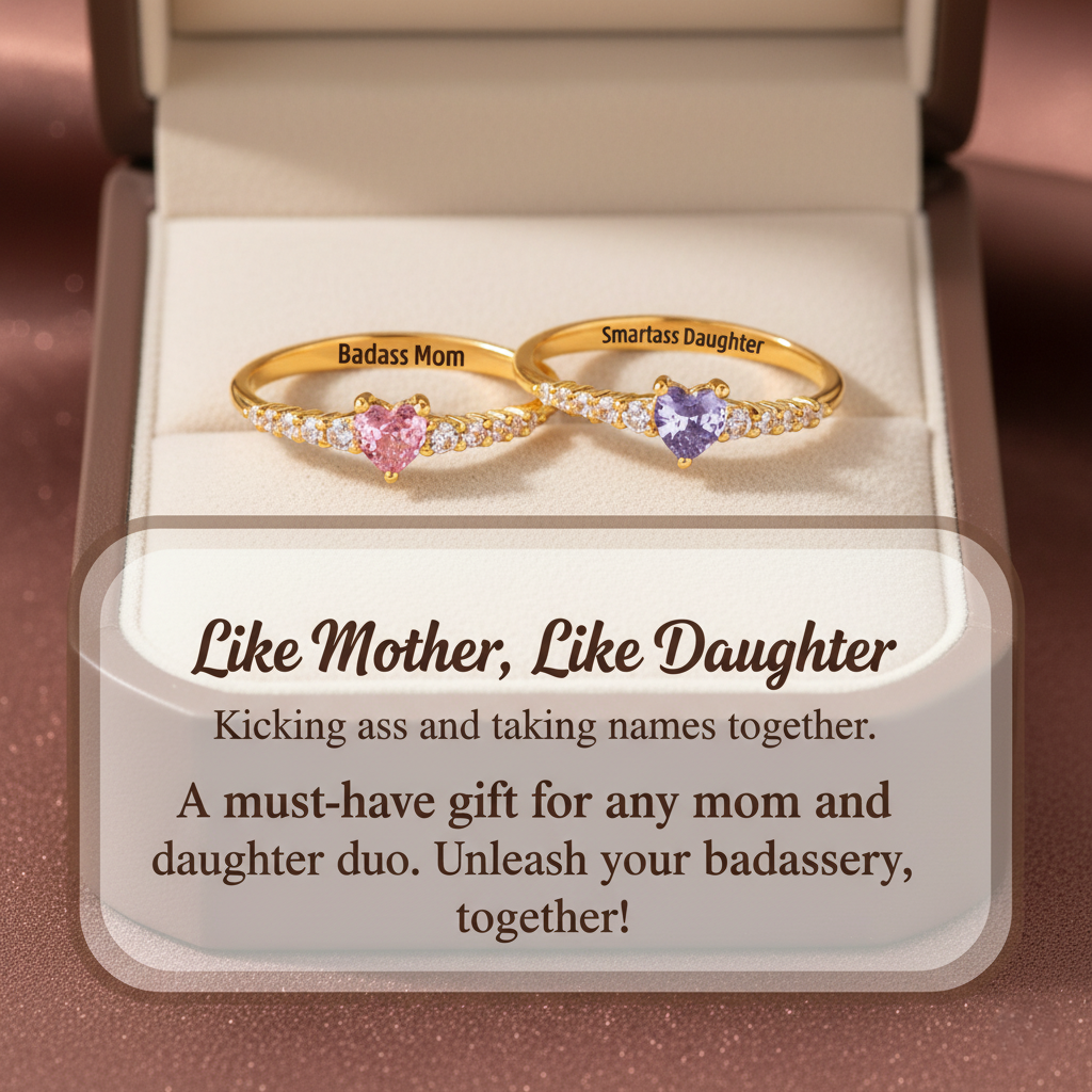Like Mother Like Daughter Matching Heart-Cut Ring