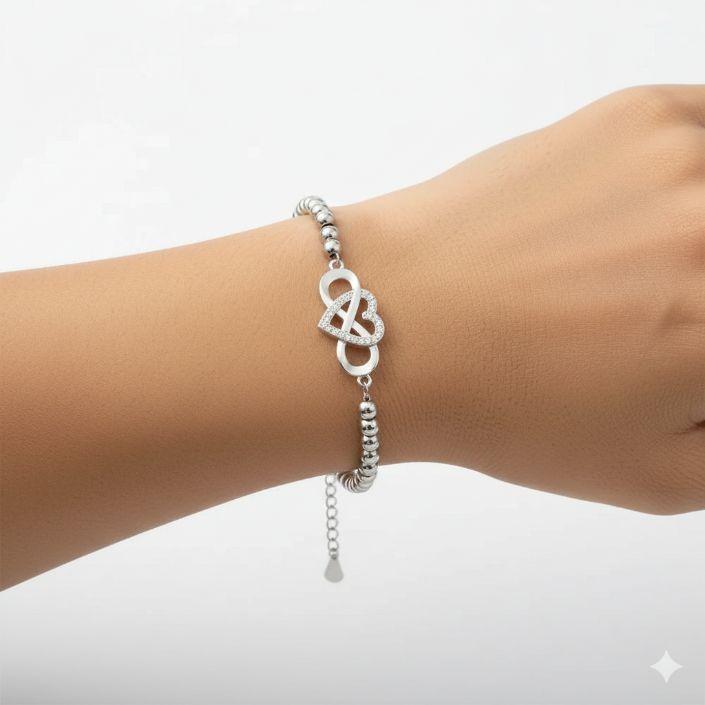 To My Granddaughter - Keep Me In Your Heart Infinity Love Bead Bracelet