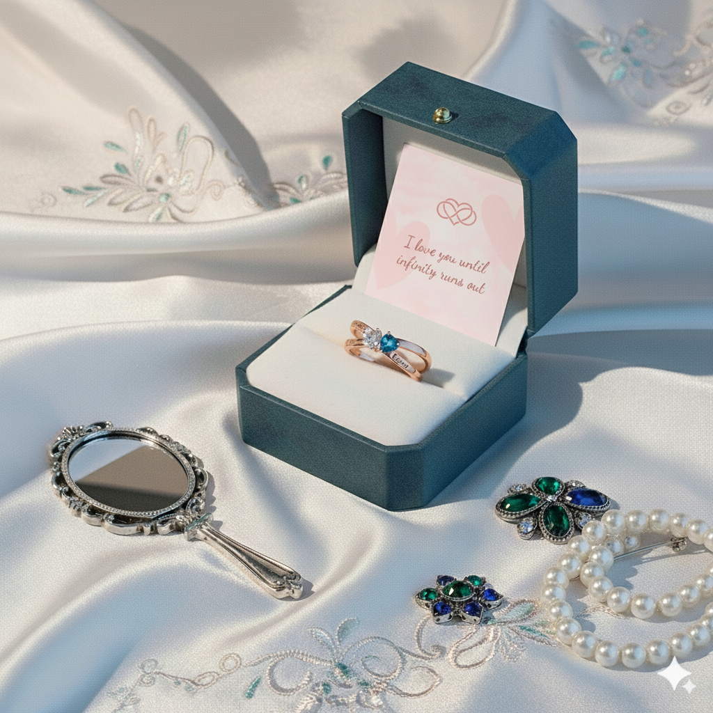 For Love - Custom Promise Two Heart Birthstone Ring