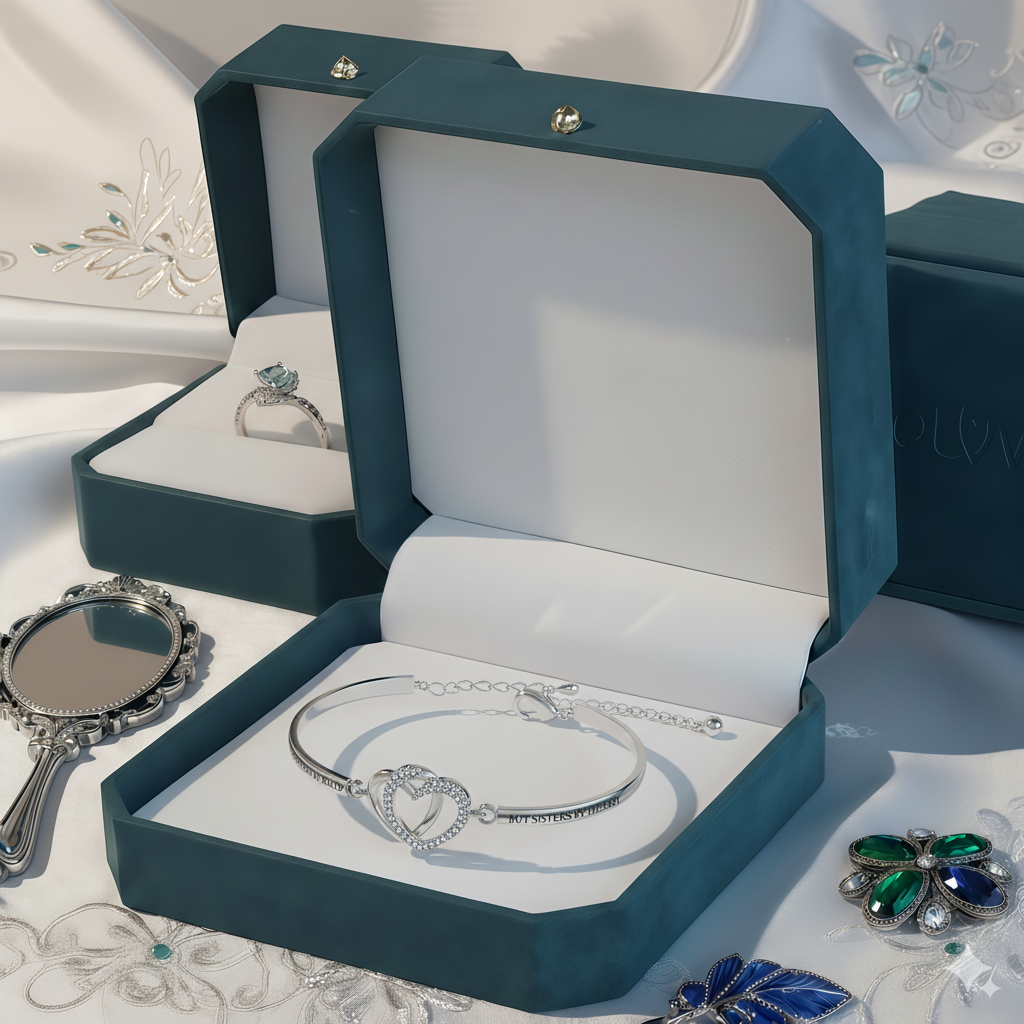 For Friend - Not Sisters By Blood But Sisters By Heart Double Heart Bracelet 