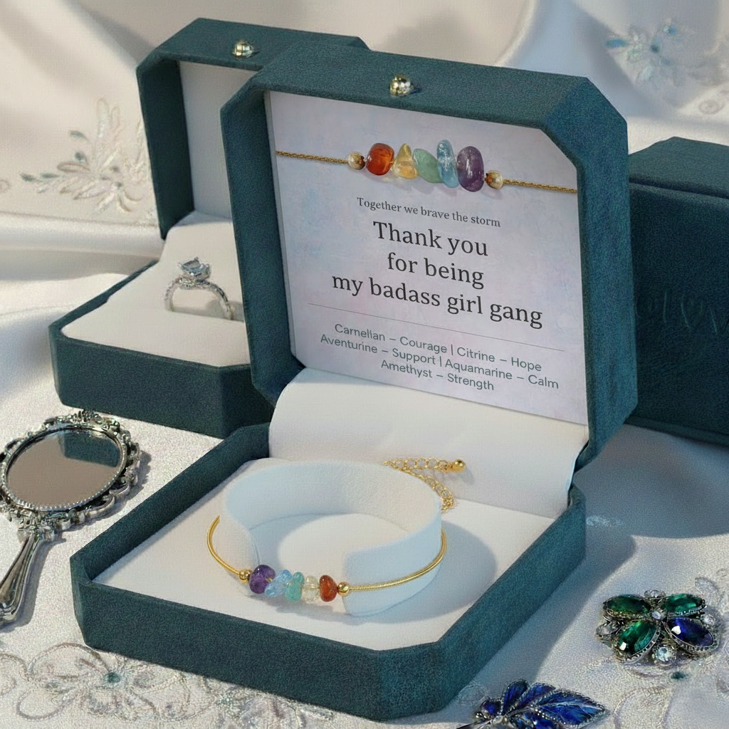 Girl Gang Spell Raw Crystal Bracelet