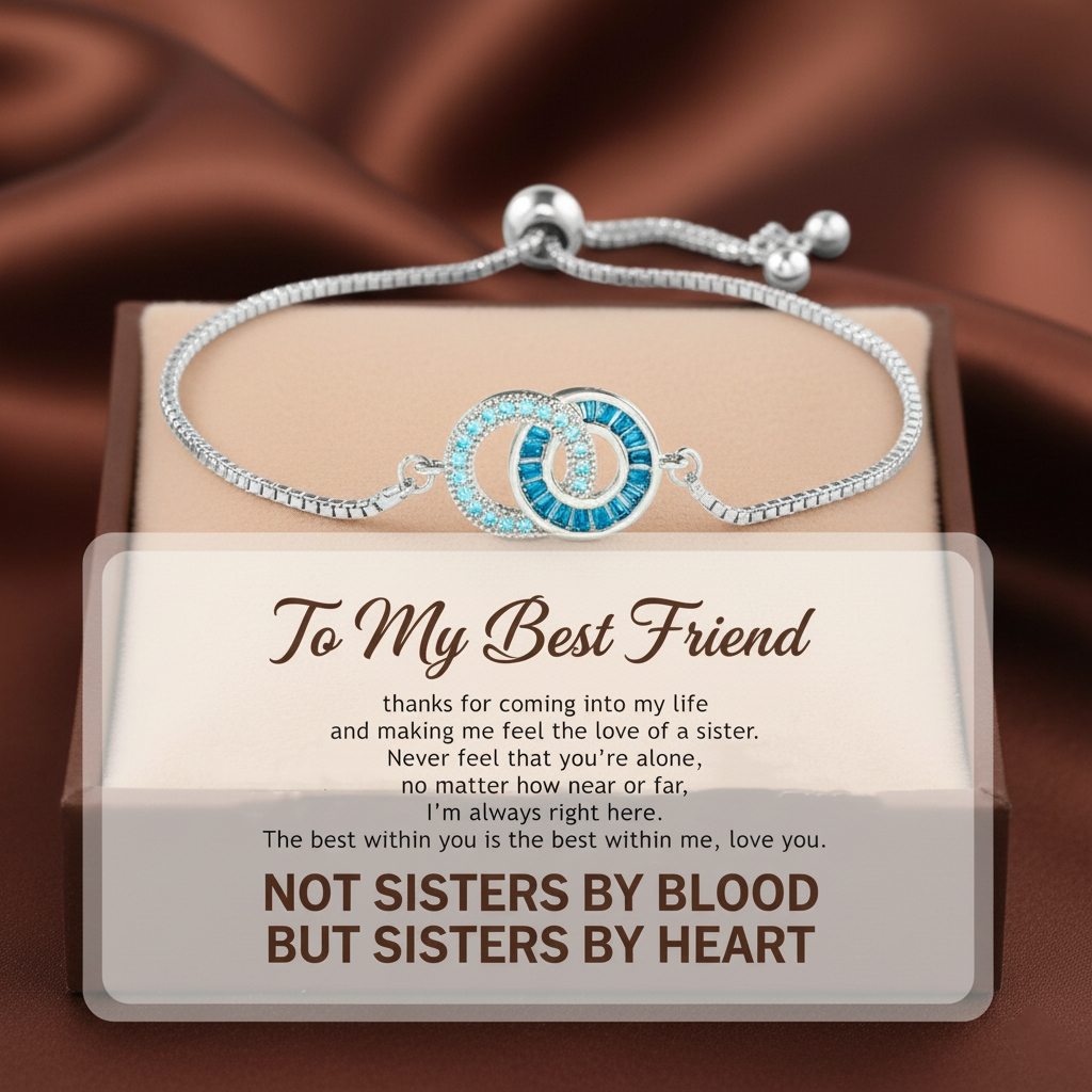 For Friend - Not Sisters By Blood But Sisters Linking Circles Bracelet