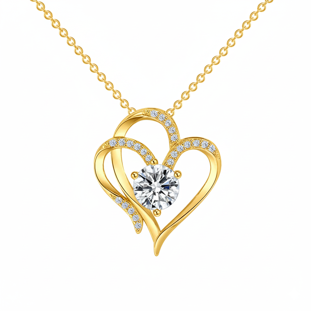To My Granddaughter -I Always With You Double Heart Necklace