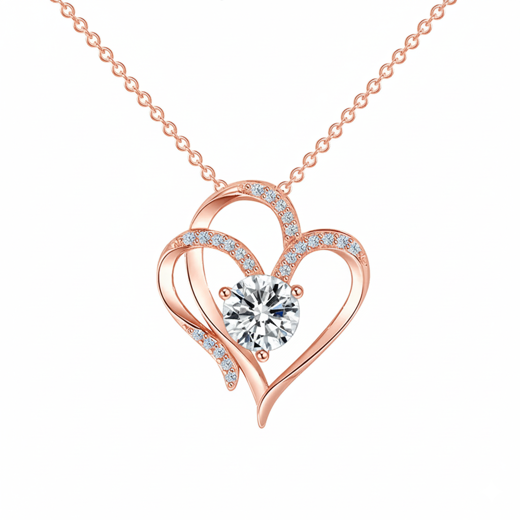 To My Granddaughter -I Always With You Double Heart Necklace