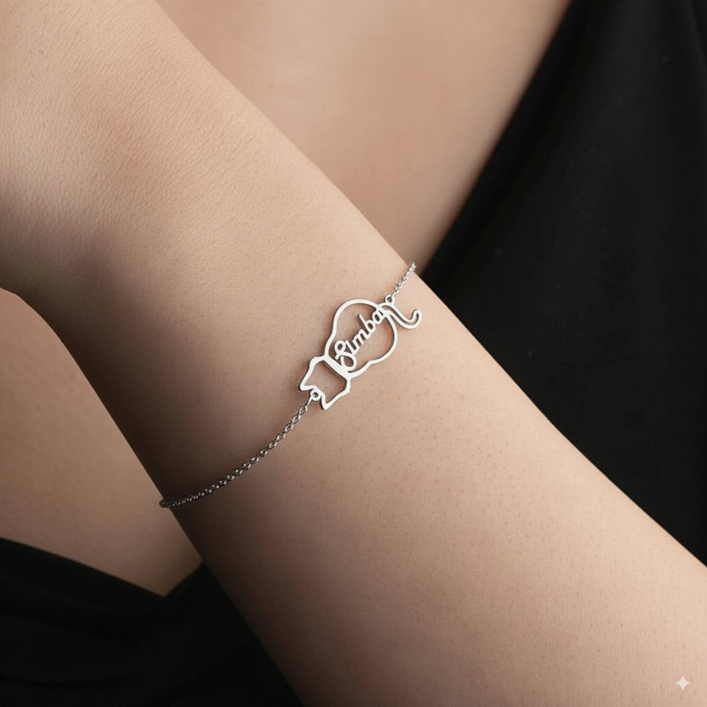 🐾 Personalised Cat Name Bracelet