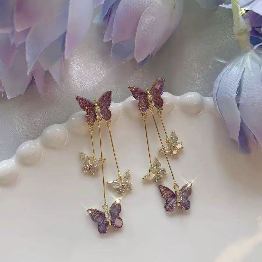 🎄Christmas Hot Sale✨Purple Butterfly Earrings