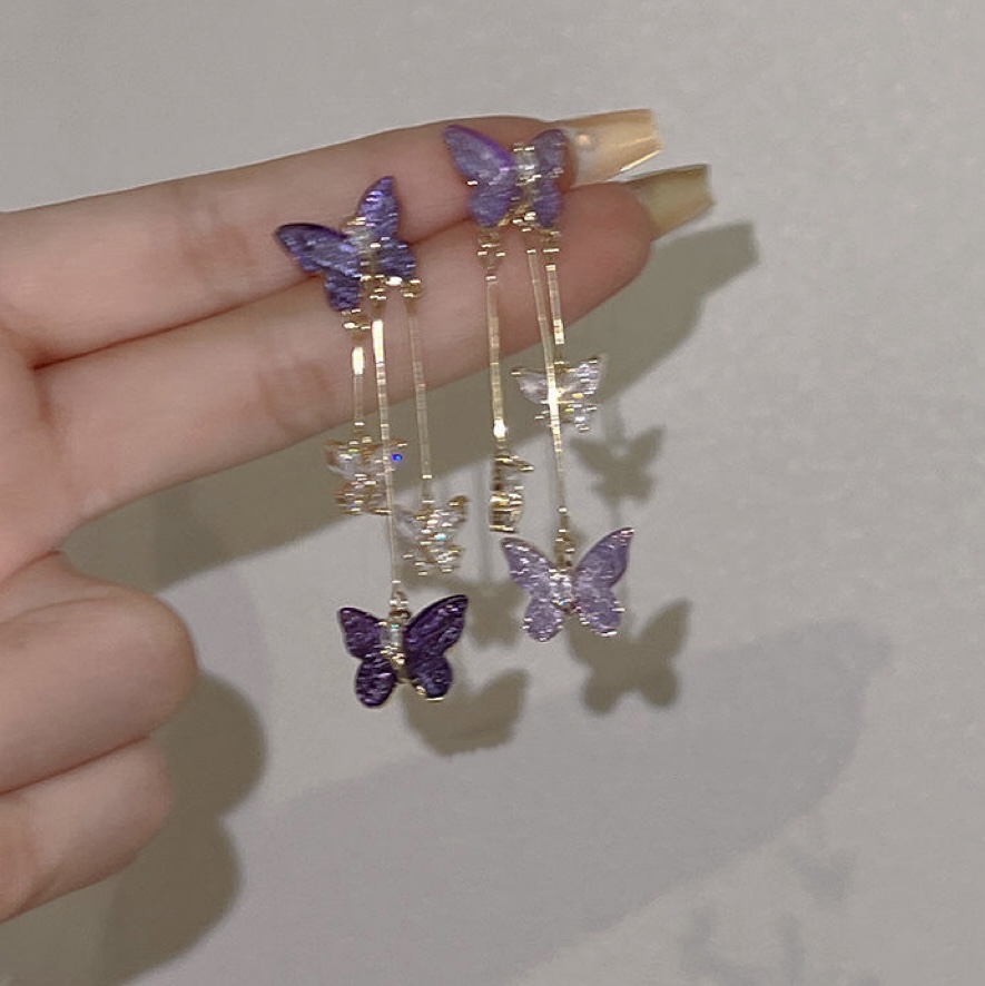 🎄Christmas Hot Sale✨Purple Butterfly Earrings