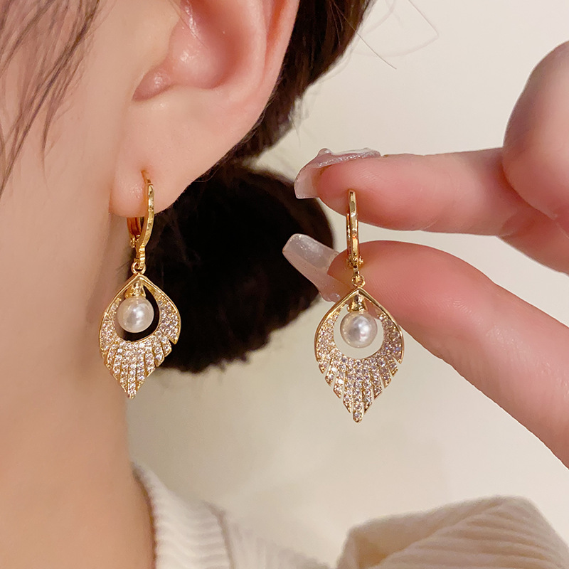 🎄Christmas Hot Sale✨Pearl Tassel Zircon Earrings
