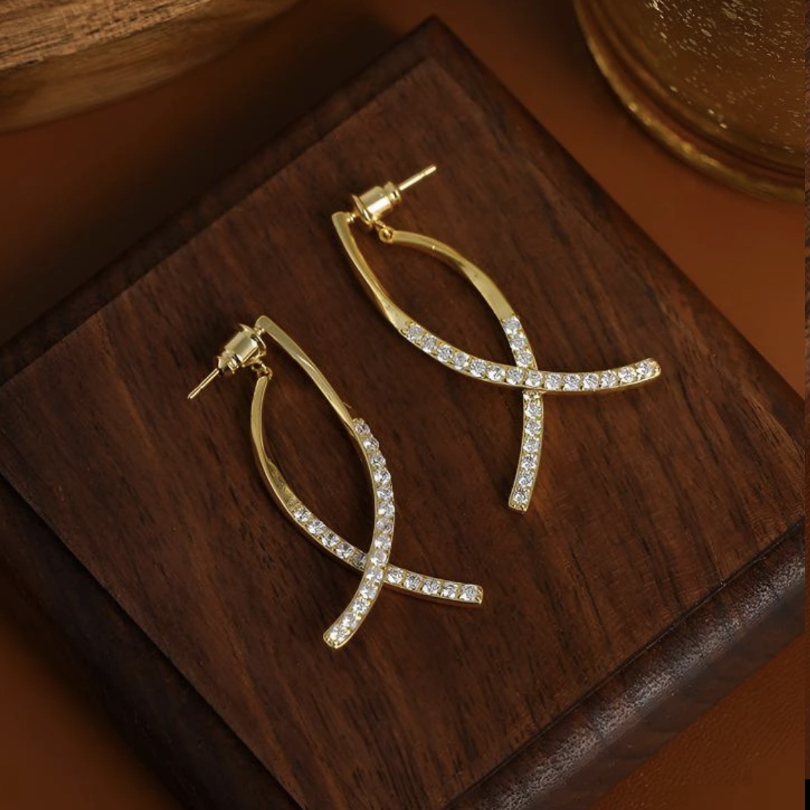 Italian Style Cross Zirconia Earrings