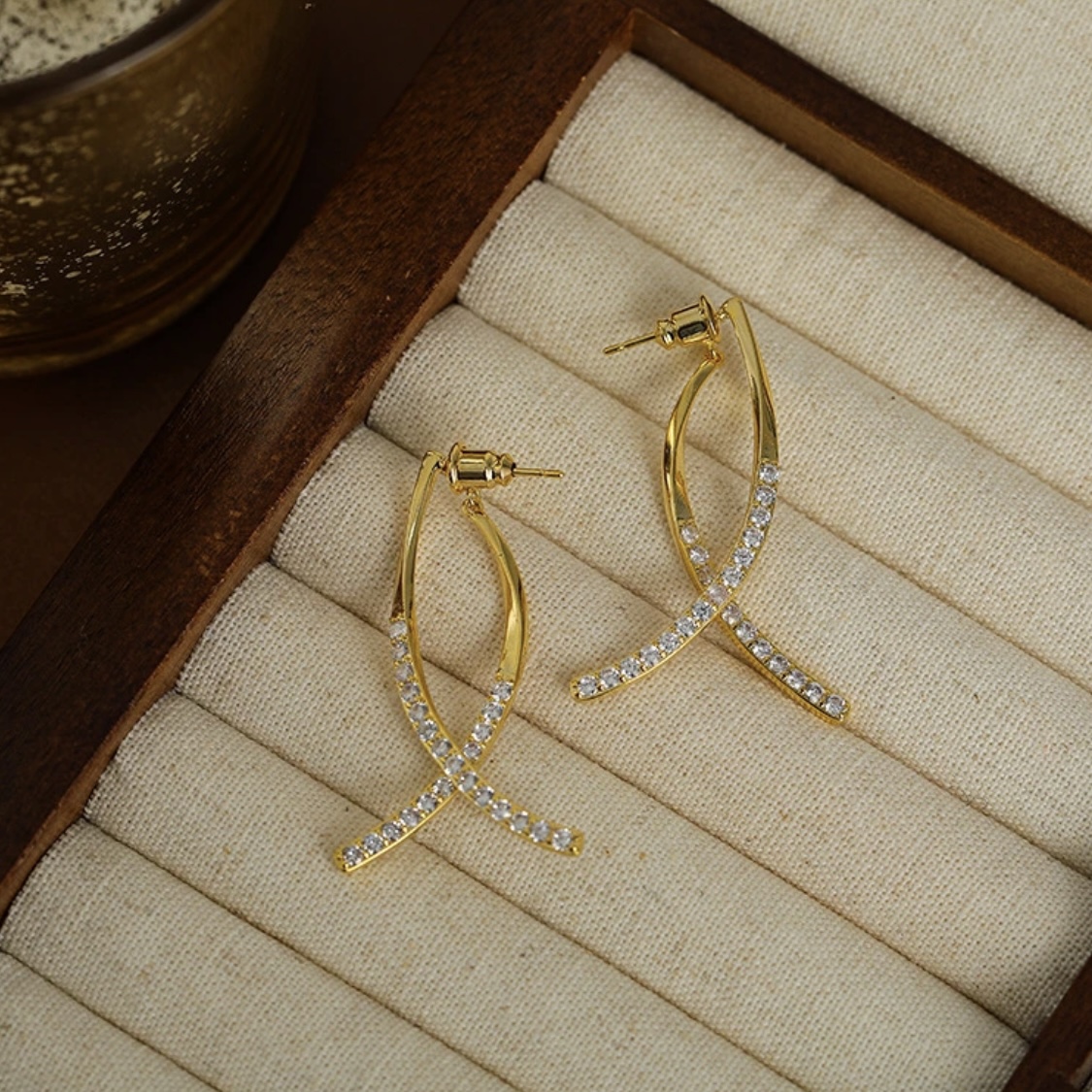 Italian Style Cross Zirconia Earrings