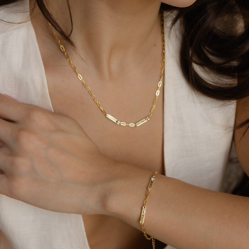 Minimalist Personalized Name&Birthstone Bracelet