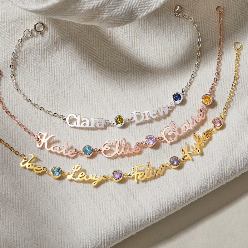 For Love - Custom Birthstone & Name Bracelet